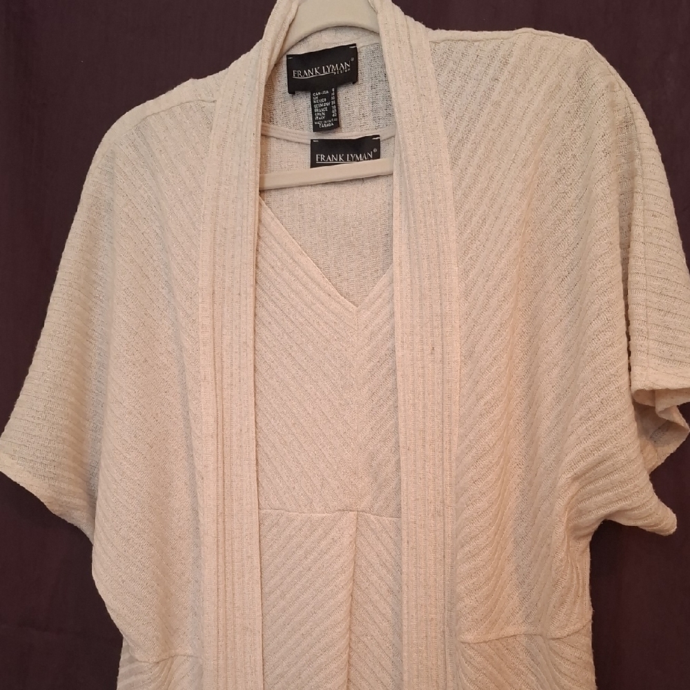 Frank Lyman Design Cream Textured Cardigan - Picture 3 of 9